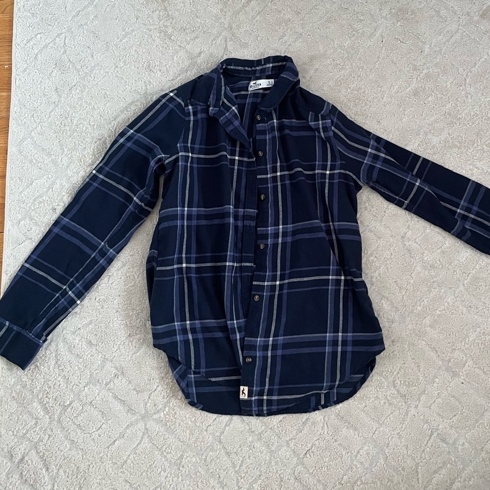 Hollister Plaid Blue Button Down Shirt 💙